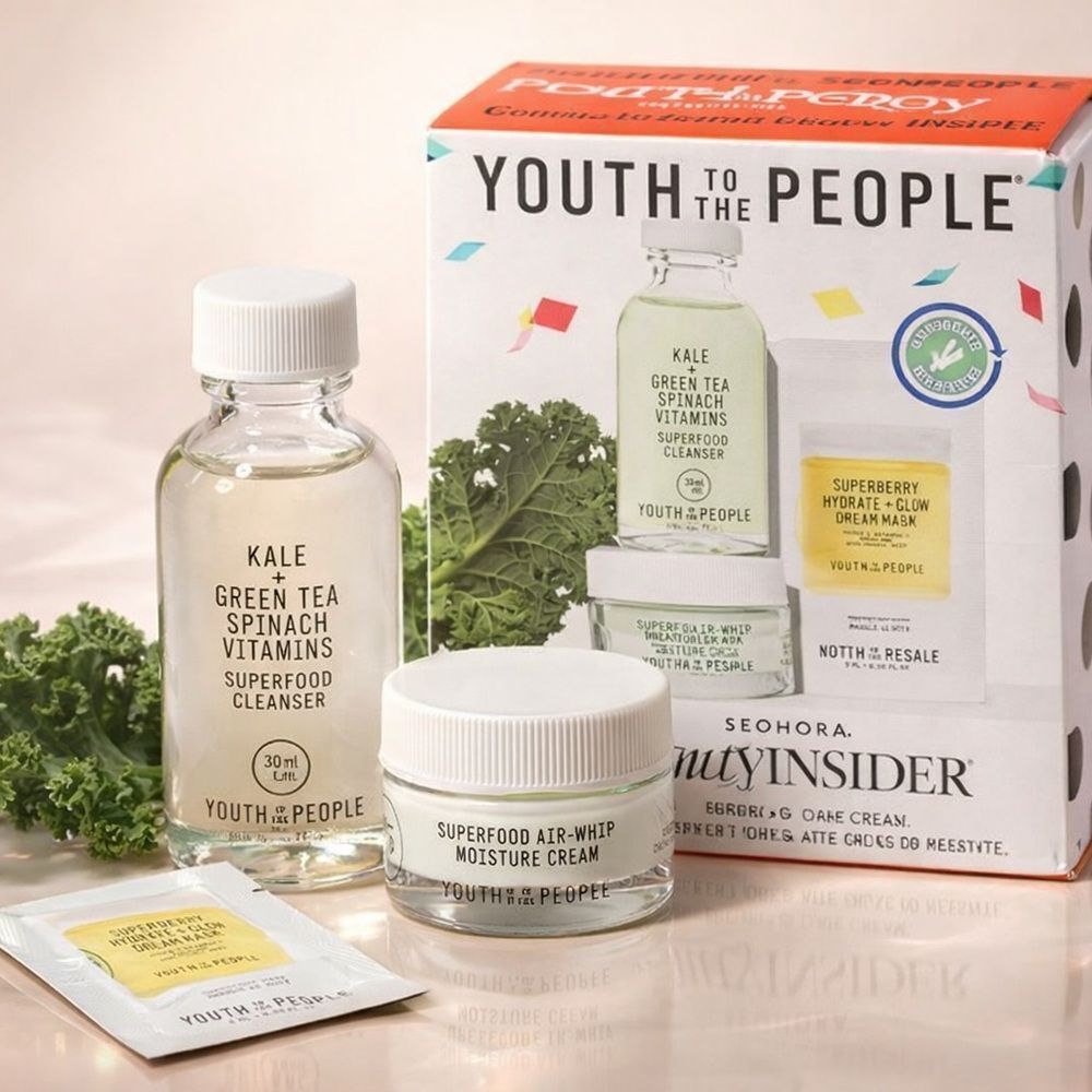 Youth To The People Skincare Set Superfood Cleanser + Air Whip Cream + Dream NEW